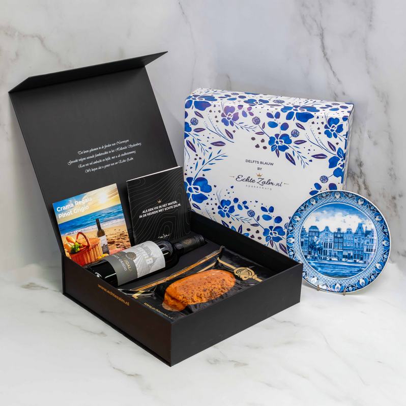 Kerstpakket Zalm Gift Delfs Blauw