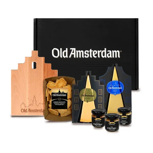 Old Amsterdam Flavour Box met kazen, chutneys en kaasplank